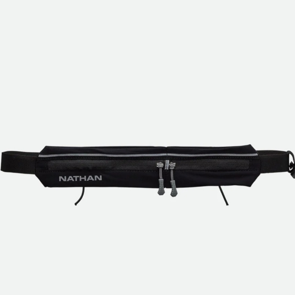 Nathan Mirage Plus Pack Adjustable Running Belt Black/Reflective Silver Marathon